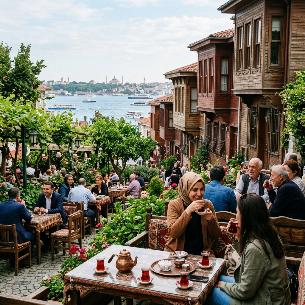 İstanbul Üsküdar Sahilinde Güneşin Batışını Bekleyen Sessiz Balıkçılar ve Arkada Kız Kulesi’nin Huzur Veren Silüeti